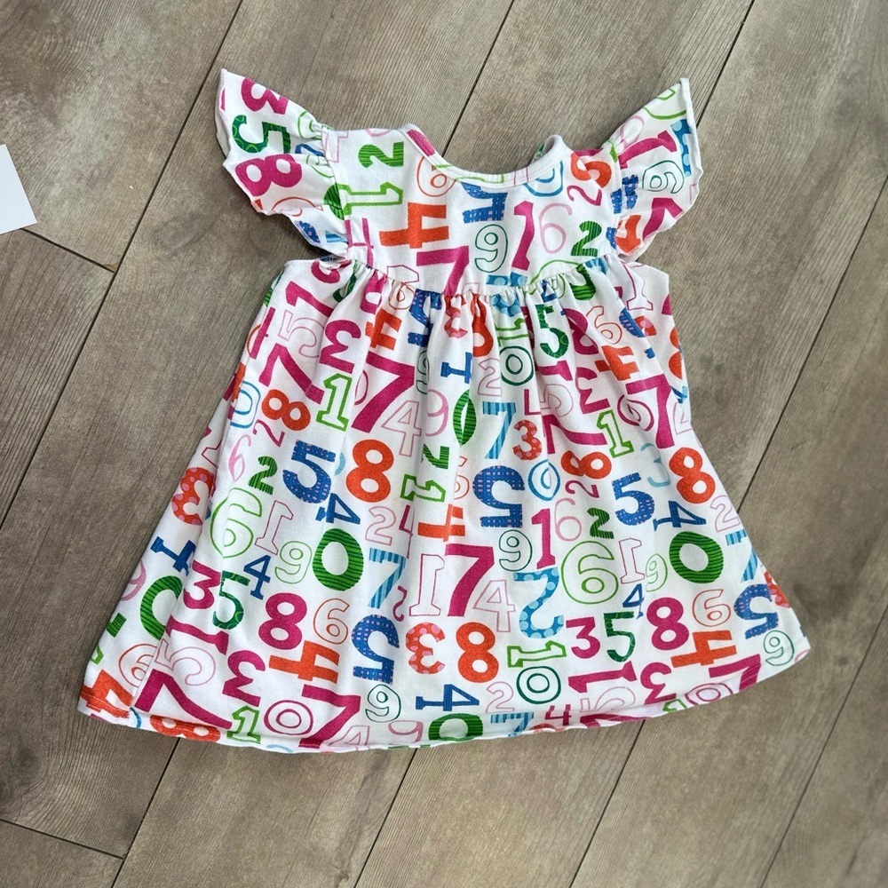 Boutique Toddler Girl Back to School Dress Toddler Girl Size 4T Colorful Numbers - Picture 3 of 8